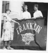 Franklins first AFS students Tuulikki Makela, Eddy DeRademaeker, Jorgen Holm - Sept 1957